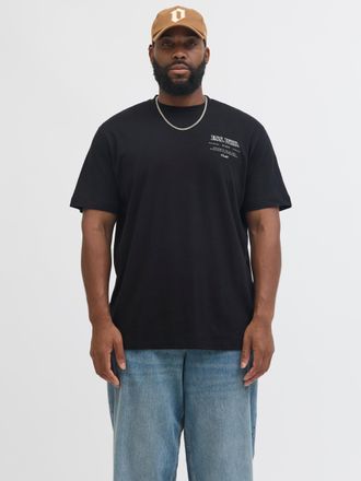 Jack & Jones Plus Size T-Shirt JJEURBAN EDGE STUDIO TEE SS SN PLS, Herren, Gr. 4XL, schwarz detail:2, Jersey, Obermaterial: 100% Baumwolle, JACK & JONES PLUSSIZE, bedruckt, 