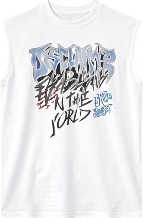 Disclaimer T-Shirt Senza Maniche 26Eds 55444 - Heren - Tops zonder mouwen - Wit - XL - Katoen - Tops