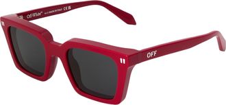 Off-white Off White Unisex rechthoekige zonnebril voor volwassenen (Rood)