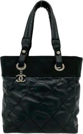 Chanel Pre-owned Vintage Tote Bag - Dames - Vintage Shopper - Zwart - ONE Size - Leer - Vintage