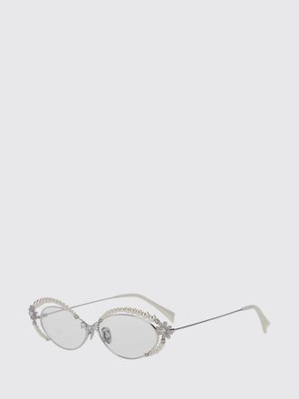 Yvmin Occhiali da sole cat-eye in metallo con applicazione di cristalli e perle