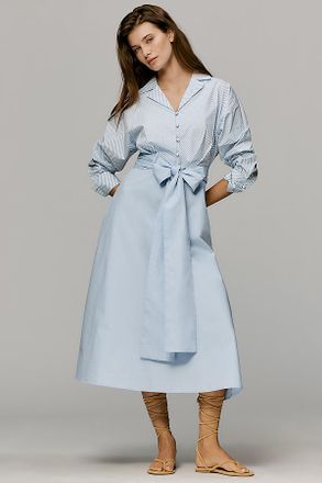 En Saison Cotton Wrap Shirt Dress