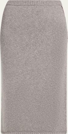 The Elder Statesman Glacier Cashmere Knit Midi Skirt