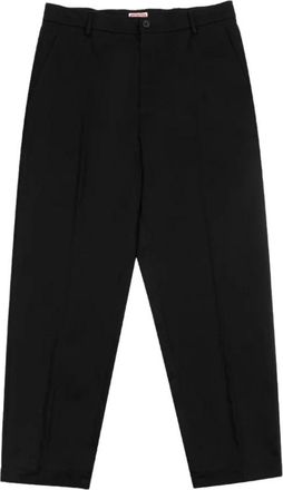 Kenzo Straight Trousers, male, Black, W42, Cotton Chinos Straight Cut Embroidered