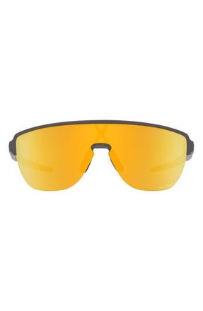 Oakley Corridor 142mm Semi Rimless Prizm Polarized Shield Sunglasses in Grey Jeans at Nordstrom