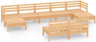 vidaXL 9 Piece Garden Lounge Set Solid Wood Pine vidaXL