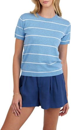 Bella Dahl Stripe Crewneck Short Sleeve Cotton & Cashmere Top in Salior Stripe at Nordstrom, Size X-Small