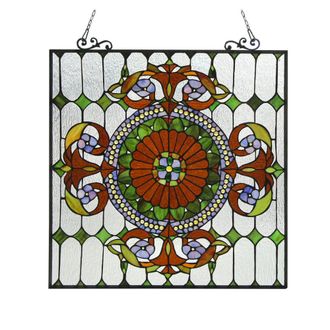 Chloe Lighting Tiffany-glass Victorian Window Panel 25x25