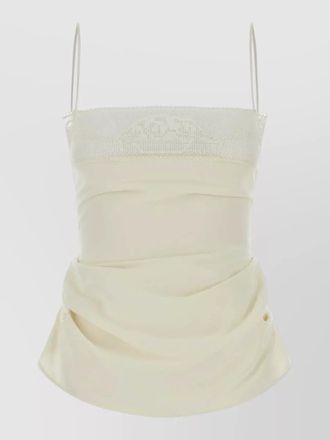 Magda Butrym silk tank top draped detail spaghetti straps