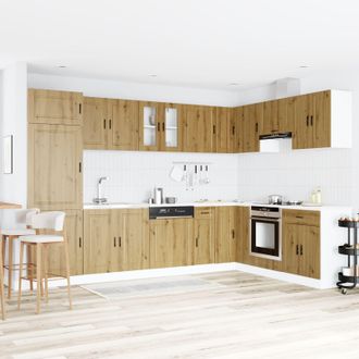 Berkfield Home Sink Base Cabinet Porto with Sink Artisan Oak 80x46x84, 5 cm Engineered Wood in Brown