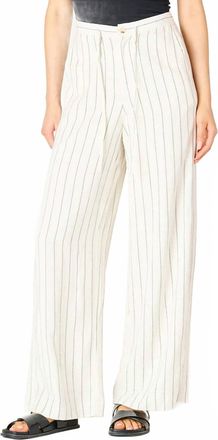 Dex Clothing Wide Leg Trousers In Sand/black Stripe