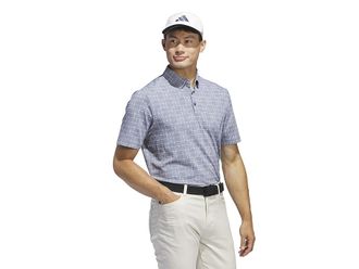 adidas Golf Go-To Printed Short Sleeve Polo Mens Clothing Preloved Ink : SM, Cotton/Elastane/Polyester
