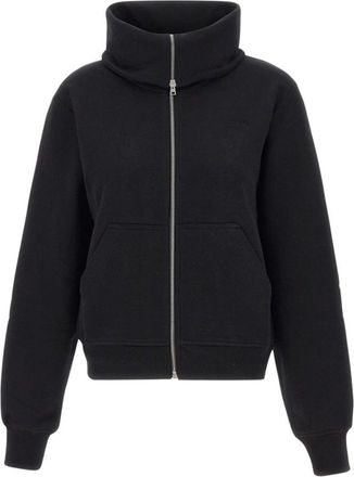 7 For All Mankind High Neck Zip Hoodie - Dames - Vesten met rits - Zwart - M - Katoen - Hoodies & sweatvesten