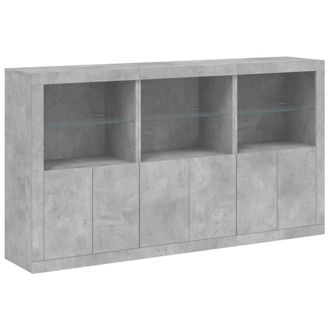 Berkfield Home Sideboard with LED Lights Concrete Grey 181.5x37x100 cm