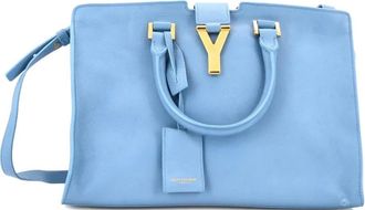 Saint Laurent Classic Y Cabas kleine leren boekentas - Blauw