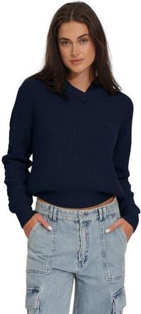 Belle & Bloom On the Run Knitted Hoodie in Navy at Nordstrom, Size X-Small