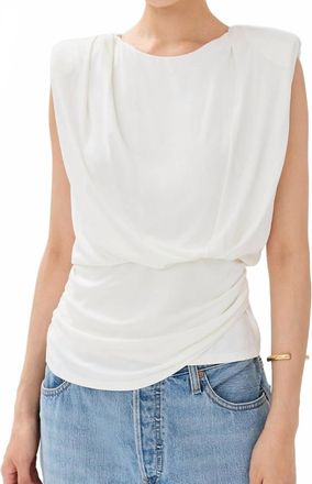 Jonathan Simkhai Daton Sleeveless Draped Top In White