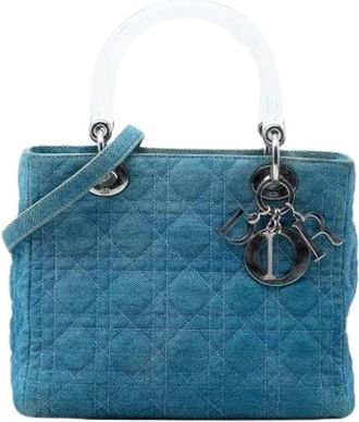 Dior Pre-owned Handbags, female, Blue, Size: ONE SIZE Pre-owned Lady Satchel