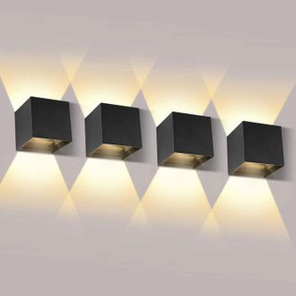 OEM L&aacute;mpara De Pared De 12 W, Con 4 Luces Led Para Interior/exterior, Resistente Al Agua (ip65), Ideal Para Dormitorios, Hogares, Pasillos Y Salas De Esta