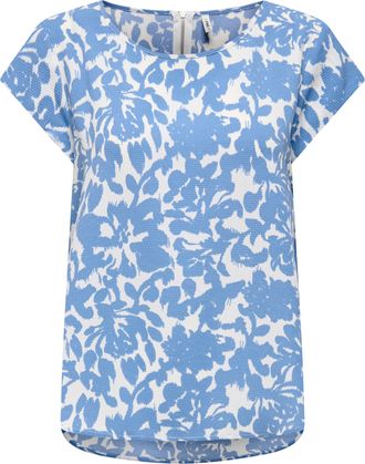 Only Shirtbluse ONLY ONLVIC S/S AOP TOP NOOS PTM, Damen, Gr. 36, riviera aop:forest flower, Web, Obermaterial: 97% Polyester, 3% Elasthan, bedruckt, regula