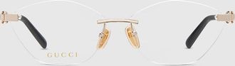 Gucci Cat-eye Optical Frame, Gold