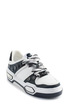 Karl Lagerfeld Pointed Toe Flat in Black/Bright White at Nordstrom, Size 11