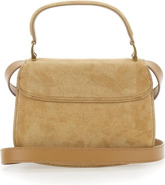 Ami Womens Handbag Paris Beige Leather And Suede Handbags Hand Bags