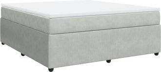 vidaXL Vidaxl - Cama Box Spring Con Colch&oacute;n Terciopelo Gris Claro 180x200 Cm