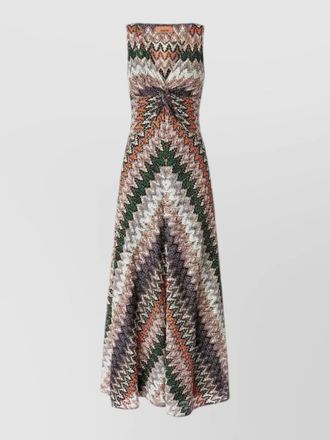 Missoni knotted chevron v neck long dress