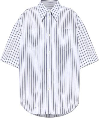 Ami Gestreept overhemd - Dames - Overhemden - Blauw - XS - Katoen - Overhemden