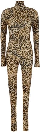 Norma Kamali Catsuit de cuello alto de manga larga y corte entallado - Jumpsuits & Playsuits - Mujer - Marr&oacute;n - XS