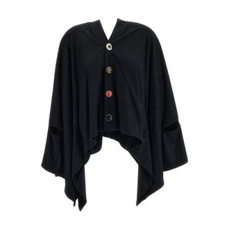 Junya Watanabe Wool Knit Cape - Dames - Truien - Zwart - Maat: S Wol