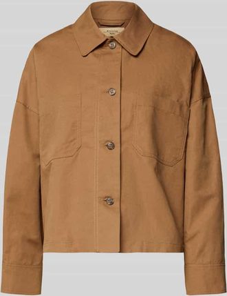 Max Mara Relaxed Fit Overshirt aus Baumwoll-Leinen-Mix Modell VETTURA in Mittelbraun, Gr&ouml;&szlig;e 34