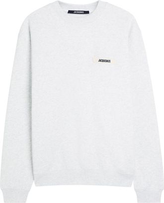 Jacquemus Le Sweatshirt Grosgrain Cotton Sweatshirt - Grey - XL