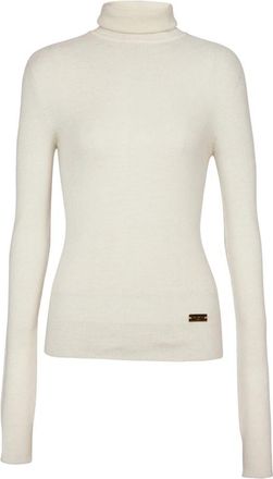 Balmain Gebreide coltrui - Dames - Coltruien - Beige - L - Wol - Truien & Vesten