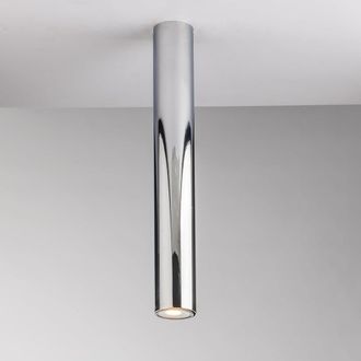 Luce-Ambiente-Design Pl&agrave;fon cil&iacute;ndrico de metal cromado 40 cm