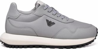 Emporio Armani Light Grey Polyamide Rubber Sneakers