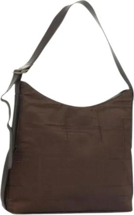 Ferragamo Pre-owned Shoulder Bags, female, Brown, Size: ONE SIZE Pre-owned Nylon Shoulder Bag
