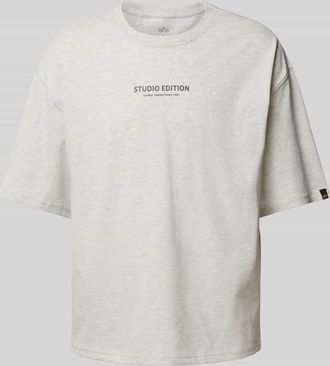 Alpha Industries Alpha Industries T-Shirt mit Label-Print Modell Studio Edition in Hellgrau Melange, Gr&ouml;&szlig;e XXL