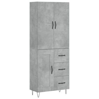 Berkfield Home Highboard Concrete Grey 69.5x34x180 cm Engineered Wood