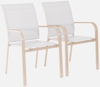 Sweeek Silla De Jard&iacute;n Apilable De Aluminio Y Textileno, Set De 2