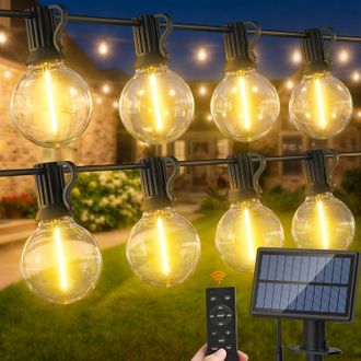 OEM Guirlande Solaire - 15 M Con 22 Led G40 Ip44 - 3 Modos Control Remoto - Exterior Jard&iacute;n Terraza - 1 Unidad