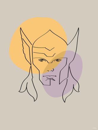 Komar Bild »Soulful Sanctuary Thor Head« Natur 1 Stk. tlg. Wandbild zur Dekoration im Kinderzimmer - ohne Rahmen