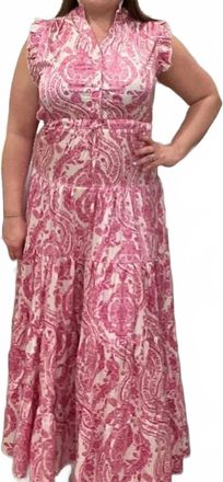 Pinch Design Paisley Tiered Maxi Dress In Pink