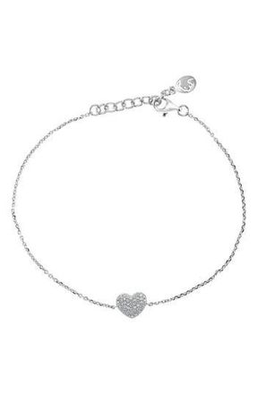 Effy Sterling Silver Pav&eacute; Diamond Heart Bracelet at Nordstrom Rack, Size 7.5