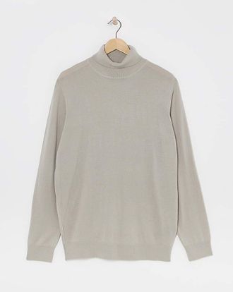 Jacamo Stone Merino Wool Roll Neck