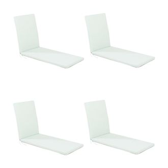 ED&Egrave;N JARD&Iacute; Pack 4 cojines tumbona para jard&iacute;n repelente al agua verde claro