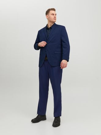 Jack & Jones Plus Size Anzug JPRFRANCO SUIT NOOS PLS, Herren, Gr. 64, N-Gr, blau (medieval blau), Web, Obermaterial: 78% Polyester, 17% Viskose, 5% Elasthan, JACK & JONES PL