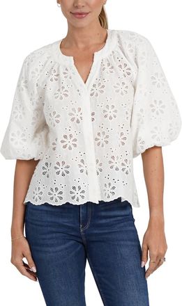 Love Token Blake Eyelet Blouse In White