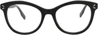 Alexander McQueen 51mm Cat Eye Optical Frames in Black Black Transparent at Nordstrom Rack